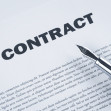 Contract with pen toned blue