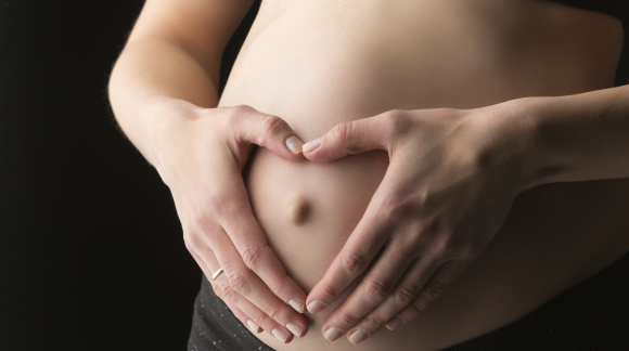 Female pregnant belly