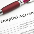 closeup of a marriage prenuptial agreement